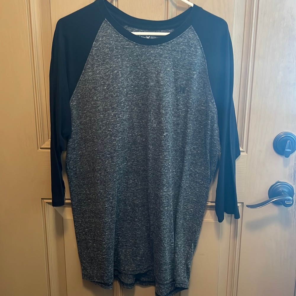 Black & Grey Hurley Henley Size L